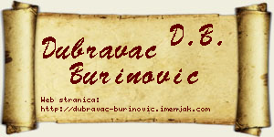 Dubravac Burinović vizit kartica